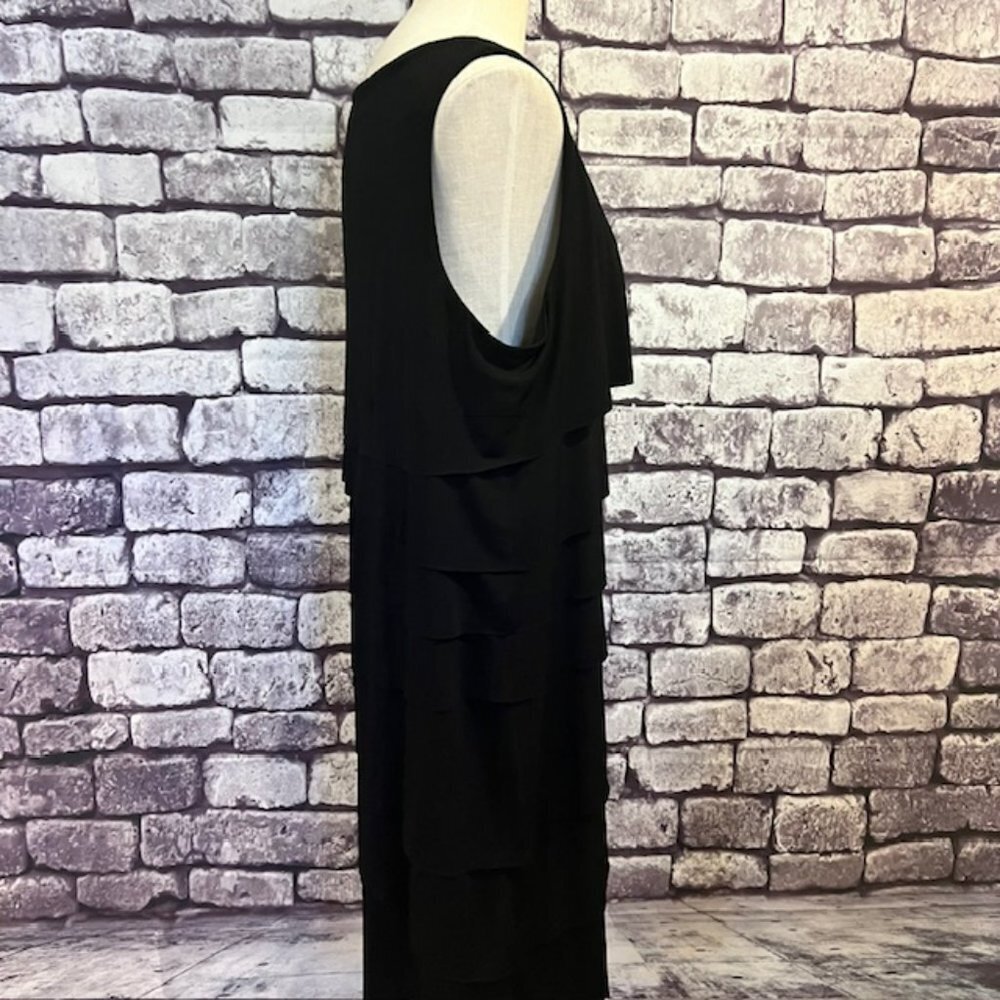 Chico's Black Sleeveless Tiered Dress Size XL - Picture 9 of 11